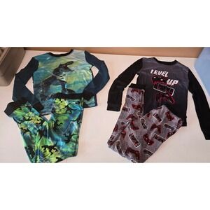 Boys Size 12 Pajama Lot – Dino Lightning &‎ Gamer Level Up PJs – Cuddl Duds